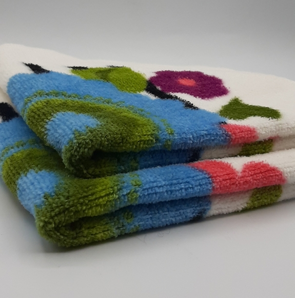 Vintage NEW Caldwell Floral Bright Face Clothes Pair Cotton Made in Canada - Picture 3 of 5